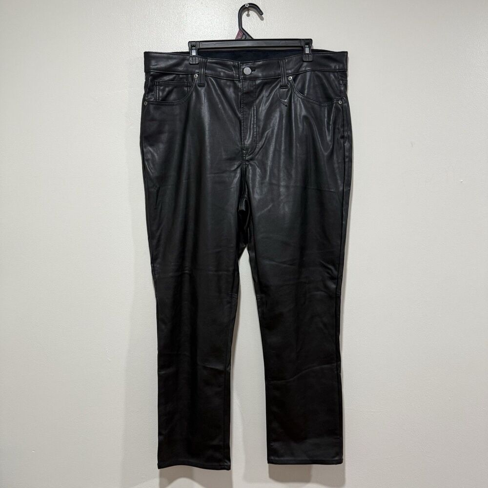 NWOT GAP Black Faux Leather Vintage Slim High Rise Pants Women’s Size 20 R